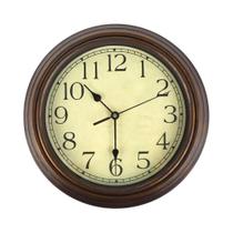 Relógio De Parede Redondo Vintage Em Imitação De Madeira Cor Dourada Antiga Silencioso Para Sala De Relógio De Parede Redondo Vintage Em Imitação De Madeira Cor Dourada Antiga Silencioso Para Sala De