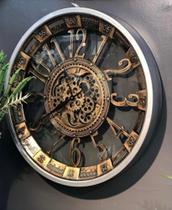 Relógio de parede redondo vintage ótima qualidade - Filó modas