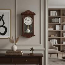 Relógio De Parede Retangular Com Pendulo Ativo Vintage Relógio De Parede Retangular Com Pendulo Ativo Vintage