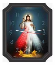 Relogio de parede Retangular Jesus Misericordioso 23,5x27cm