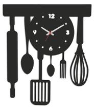 Relógio de Parede Retro Cozinha Utensílios