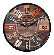 Relógio De Parede Retrô Vintage Abs Acrílico Nostálgico 30cm