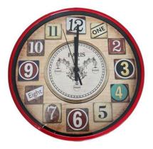Relógio De Parede Retrô Vintage Nostálgico Abs Acrílico 30Cm
