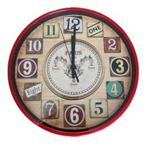 Relógio De Parede Retrô Vintage Nostálgico Abs Acrílico 30Cm