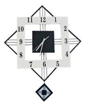 Relógio De Parede Retrô Vintage Preto E Branco Pendente 60Cm