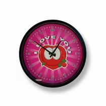 Relógio de Parede Romantic Love Ø25cm I Love You Plástico / Acrílico - Saldão