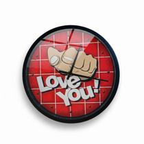 Relógio de Parede Romantic Love Ø25cm Love You Plástico / Acrílico - Saldão