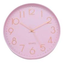 Relógio De Parede Rosa 30x30cm Numeração Arábica - TASCOIMPORT