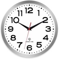 Relógio de parede Roymine Atomic 35 cm Silent Non-Ticking Silver