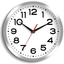 Relógio de parede Roymine Silent Non-Ticking 30 cm prateado