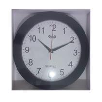 Relógio De Parede Sala Cozinha 25 cm Preto E Branco - Idea