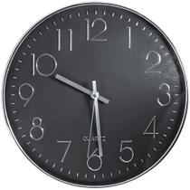 Relógio De Parede Sala Cozinha Cromado Requinte Prata Luxo Tuut - Yazi