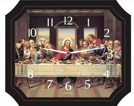 Relógio De Parede Santa Ceia Retangular 23,5 X 27,5 Cm