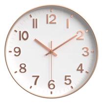 Relógio de Parede Silencioso 30cm Moderno Minimalista Com Números Grandes Em Relevo Para Sala Escritório Cozinha Recepção Decoração Elegante - DMA