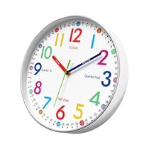 Relógio De Parede Silencioso De Quartzo De 12 Polegadas, Desenho Animado, Educação Infantil, Gestão
