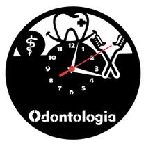 Relógio de Parede Silencioso Odontologia Dentista Decoração MDF.