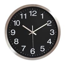 Relógio de Parede Silencioso Prata em Alumínio 30cm
