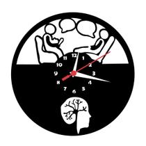 Relógio de Parede Silencioso Psicologia Profissões Decoração MDF.