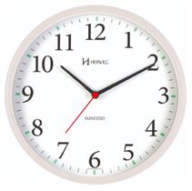 Relógio De Parede Silencioso Redondo Branco 26 Cm Herweg
