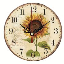 Relógio de parede Sunflower Vintage Floral Design 10 polegadas Relógio de parede Sunflower Vintage Floral Design 10 polegadas