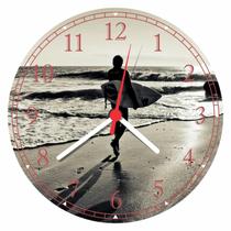 Relógio De Parede Surf Surfista Onda Praia Mar Prancha Decorar
