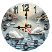 Relógio de parede Swan de 12 polegadas Non Ticking Vintage Landscape Relógio de parede Swan de 12 polegadas Non Ticking Vintage Landscape