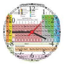 Relógio De Parede Tabela Periódica Laboratório Química Salas Quartos Quartz Tamanho 40 Cm RC000