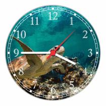 Relógio De Parede Tartaruga Animais Gg 50 Cm Quartz - Vital Quadros Do Brasil