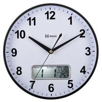 Relógio de Parede Termômetro e Calendário Branco e Preto Herweg 4608-034 Relógio de Parede Termômetro e Calendário Branco e Preto Herweg 4608-034