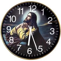 Relógio de parede The Prayer Clock 12 dourado com a Palavra Falada de Deus