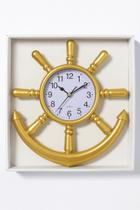 Relógio de parede timão leme ancora dourado sala de estar/bar/restaurante TG