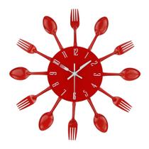 Relógio de parede Timelike Kitchen Talheres, Colher, Garfo, 32 cm, vermelho Relógio de parede Timelike Kitchen Talheres, Colher, Garfo, 32 cm, vermelho