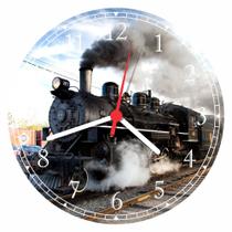 Relógio De Parede Trem Viagens Turismo Ferrovias Lojas Salas Quartos Quartz Tamanho 40 Cm RC000