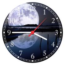 Relógio De Parede Universo Galáxia Lua Cheia Planetas Salas Quartos Quartz Tamanho 40 Cm RC003