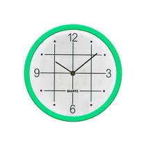 Relógio de Parede Verde Redondo Analógico 25cm - Casambiente