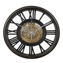 Relógio de Parede Vintage 30cm Design Rústico com Números Romanos Estilo Madeira Decorativo
