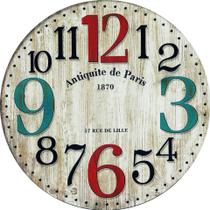 Relógio de parede Vintage Antiquite de Paris 30 cm com design retrô Relógio de parede Vintage Antiquite de Paris 30 cm com design retrô