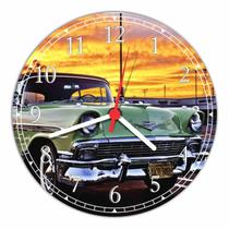 Relógio De Parede Vintage Carro Retrô Decoração