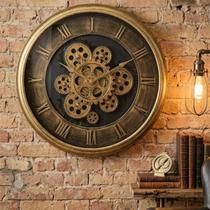 Relógio De Parede Vintage Decorativo Retrô 40cm Com Números Romanos Grandes Estilo Clássico Para Sala, Engrenagens e ponteiro Giram, Escritório Relógio De Parede Vintage Decorativo Retrô 40cm Com Números Romanos Grandes Estilo Clássico Para Sala, Engrenagens e ponteiro Giram, Escritório