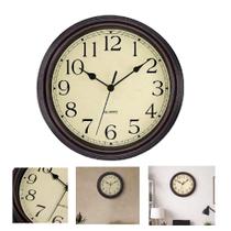 Relogio de parede vintage estilo madeira classico silencioso analogico decorativo sala cozinha retro