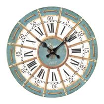 Relógio de parede vintage Paris com design rústico de 12 polegadas com numerais romanos