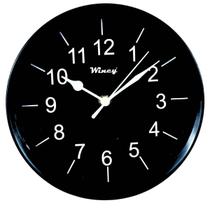 Relógio de Parede Wincy Silencioso Decoração Casa Sala Escritório Quartz Redondo Preto PDA01039