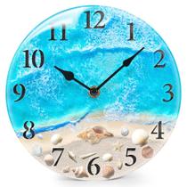 Relógio de parede WISKALON Coastal Nautical Glass 20cm azul claro Relógio de parede WISKALON Coastal Nautical Glass 20cm azul claro