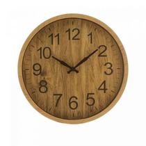 Relógio de Parede Wood em Plástico 25,4x3,8cm 1539 - Lyor