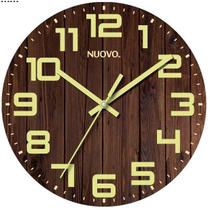 Relógio de parede Wood Grain de 10 polegadas, quartzo silencioso sem tique-taque