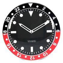 Relógio De Parede Wrist Design Preto Vermelho Alumínio Urban - Oren
