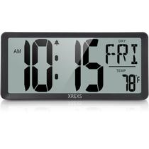 Relógio de parede XREXS grande digital com temporizador e display de temperatura