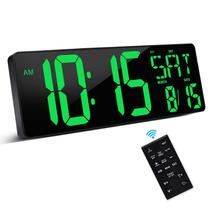 Relógio de parede XREXS grande digital de 16,5 polegadas com controle remoto