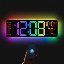 Relógio de parede YISILE 16" com RGB, alarme duplo e controle por voz Relógio de parede YISILE 16" com RGB, alarme duplo e controle por voz