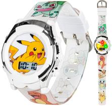 Relógio de pulso Accutime Kids Pokémon Pikachu Digital LCD branco